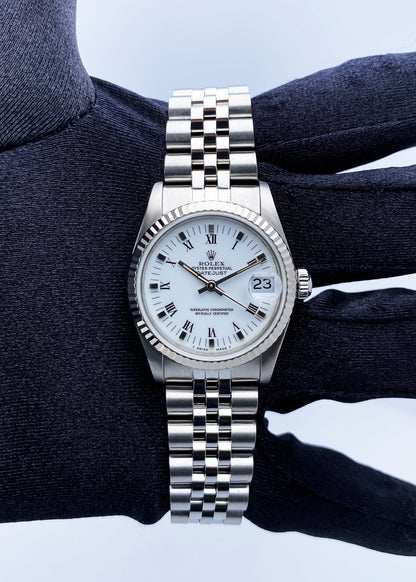 Rolex Datejust 68274 White Dial Midsize Watch - Wristwatch