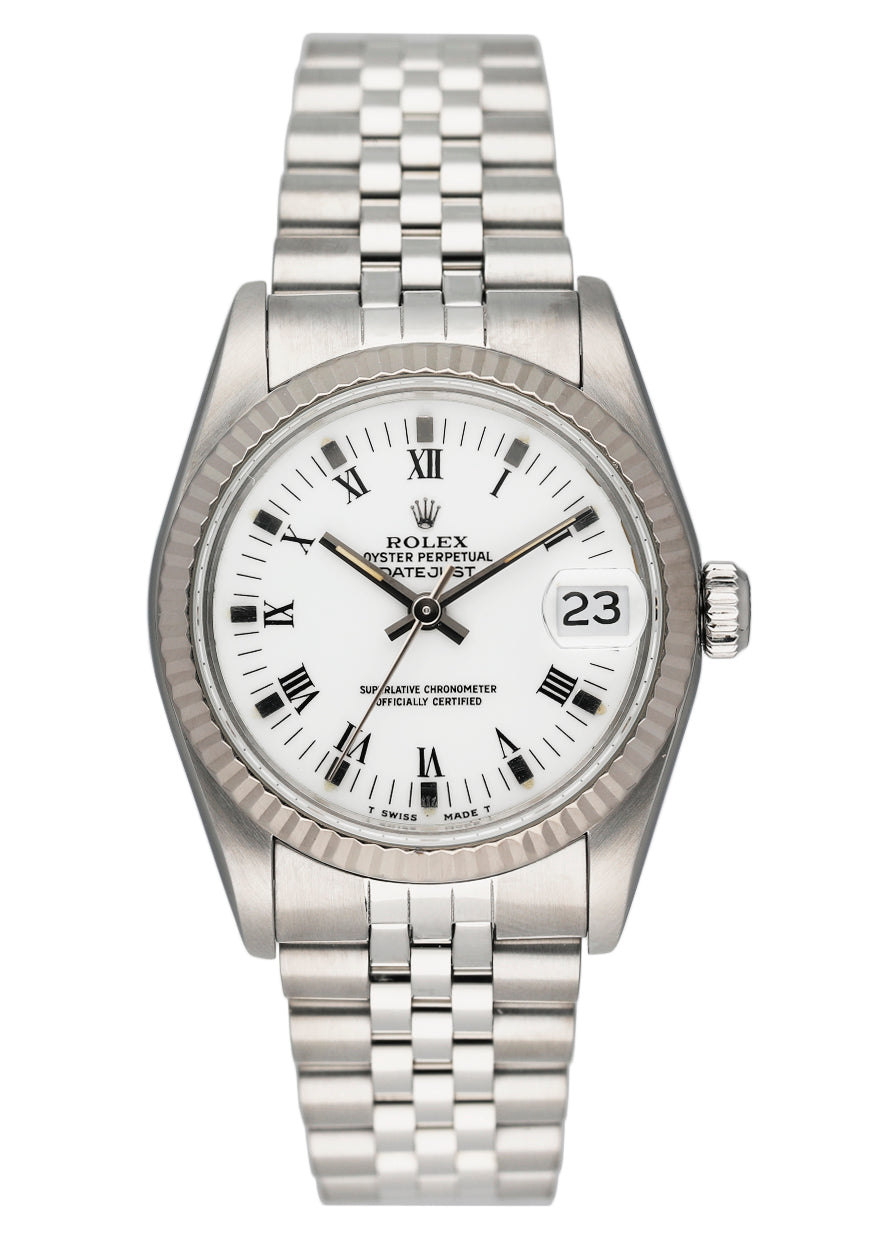Rolex Datejust 68274 White Dial Midsize Watch - Wristwatch