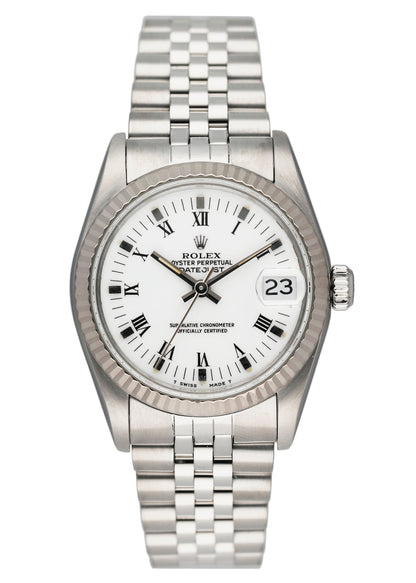 Rolex Datejust 68274 White Dial Midsize Watch - Wristwatch