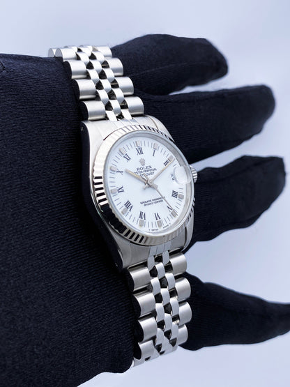 Rolex Datejust 68274 White Dial Midsize Watch - Wristwatch