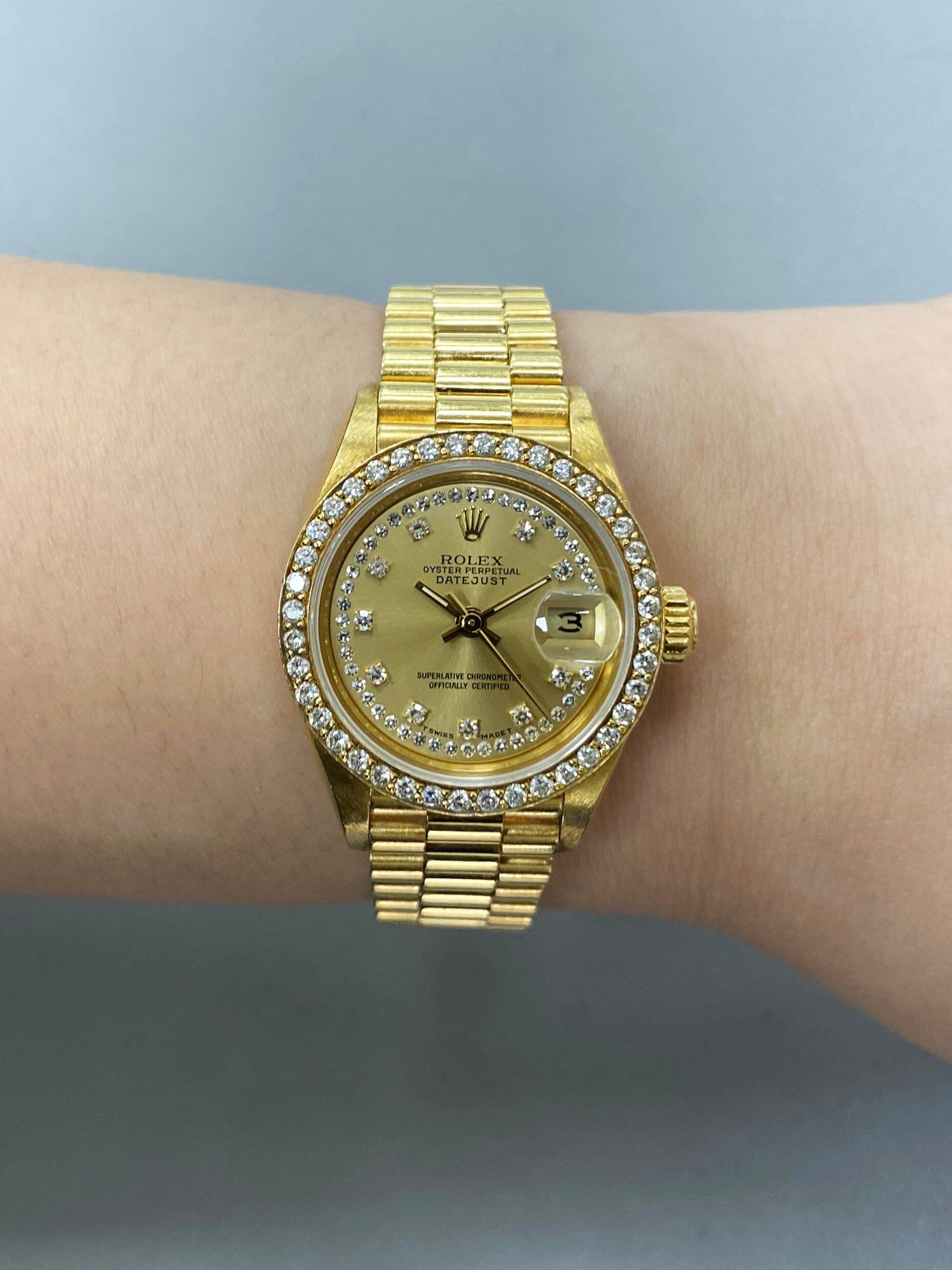Rolex Datejust 69138 Diamond Dial & Bezel President Ladies Watch