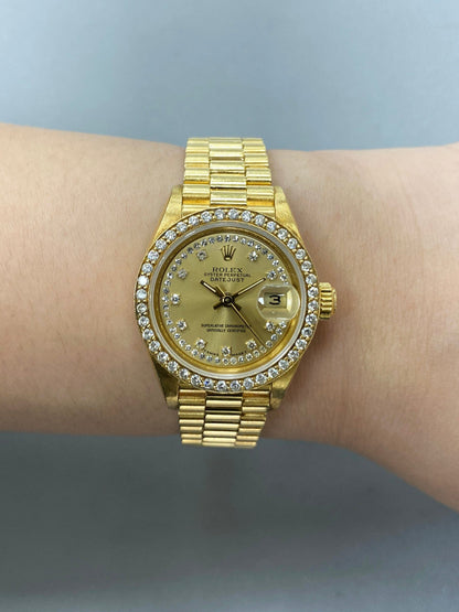 Rolex Datejust 69138 Diamond Dial & Bezel President Ladies Watch