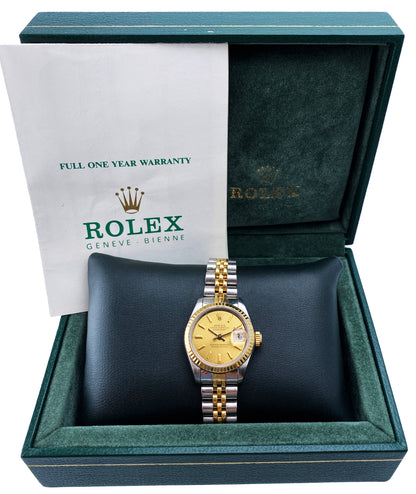 Rolex Datejust 69173 Champagne Dial Ladies Watch Box Papers - Wristwatch