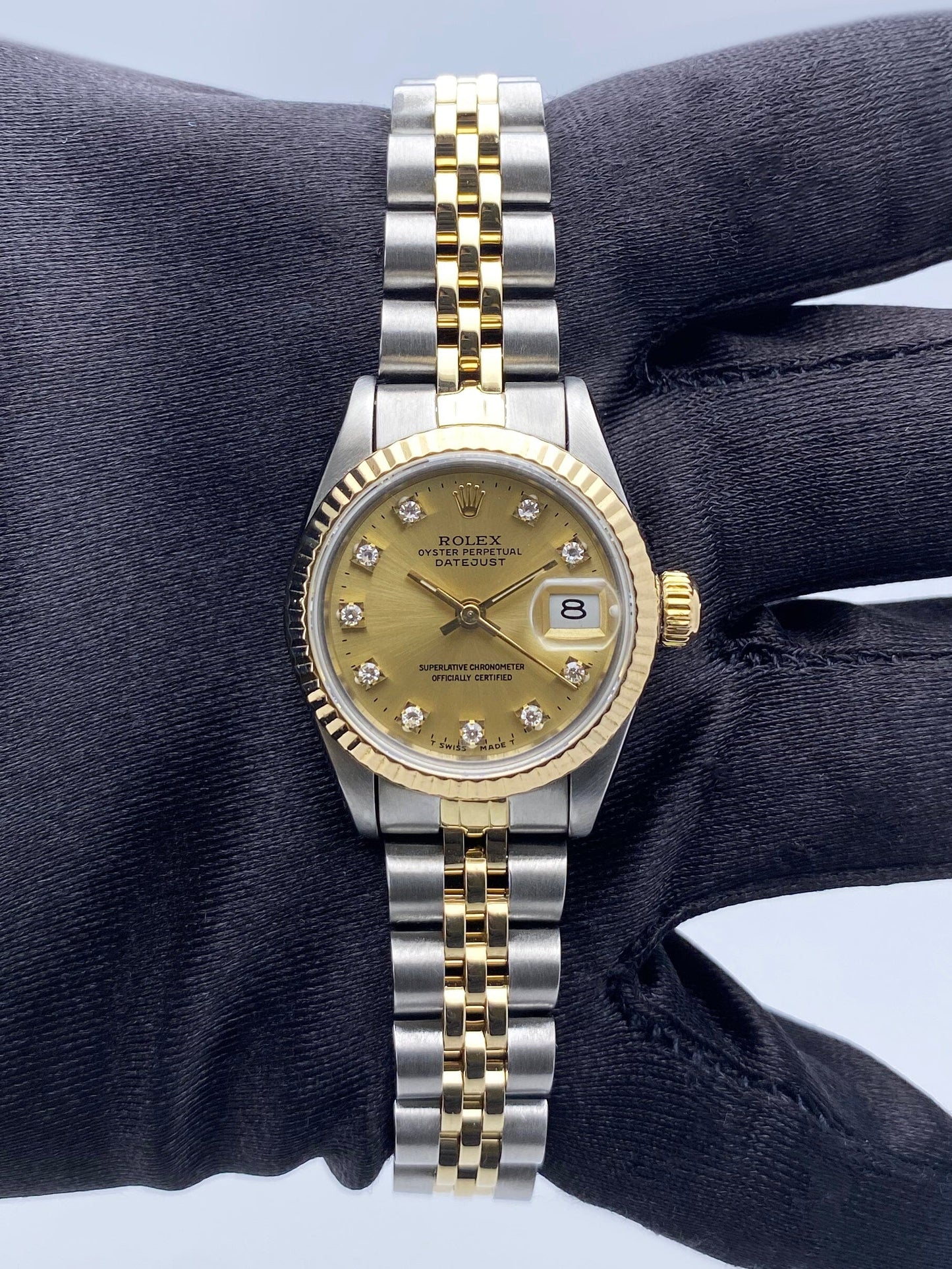 Rolex Datejust 69173 Diamond Champagne Dial Ladies Watch