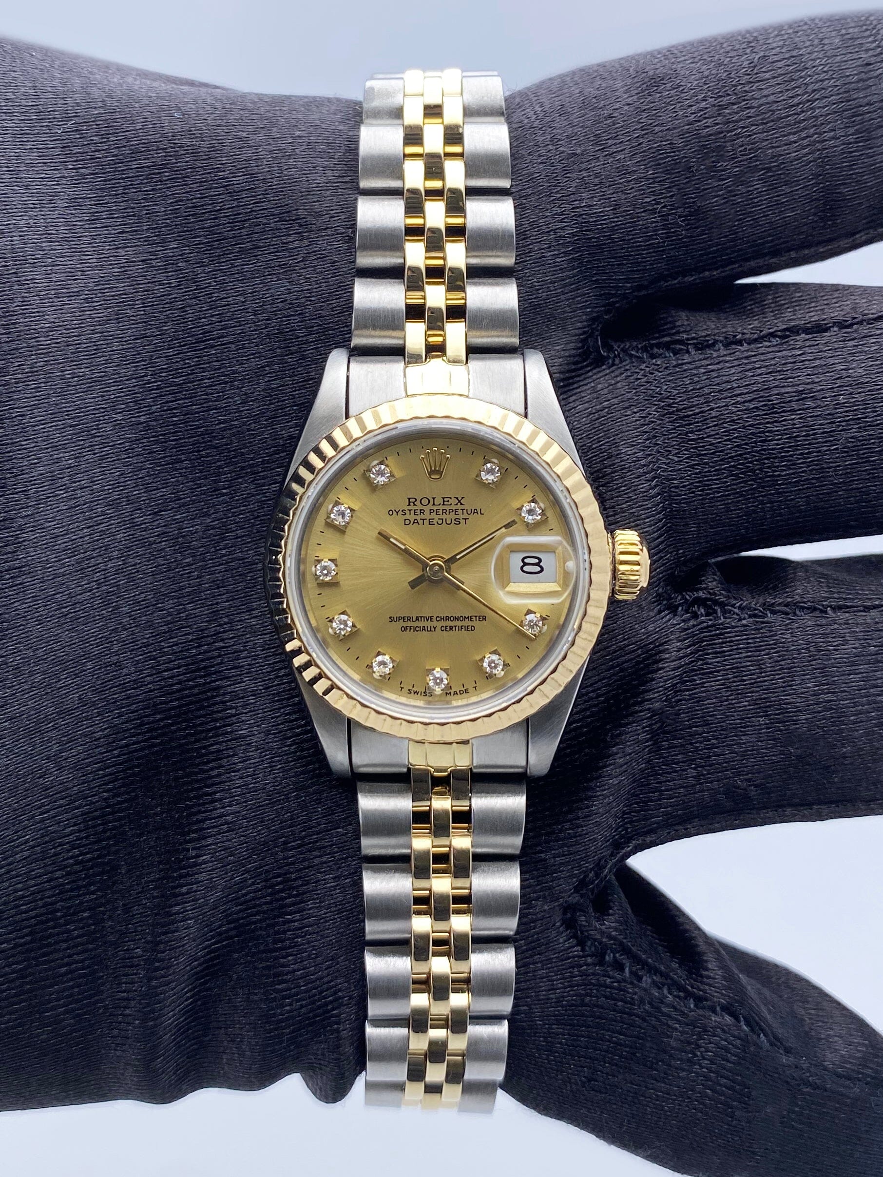 Rolex Datejust 69173 Diamond Champagne Dial Ladies Watch
