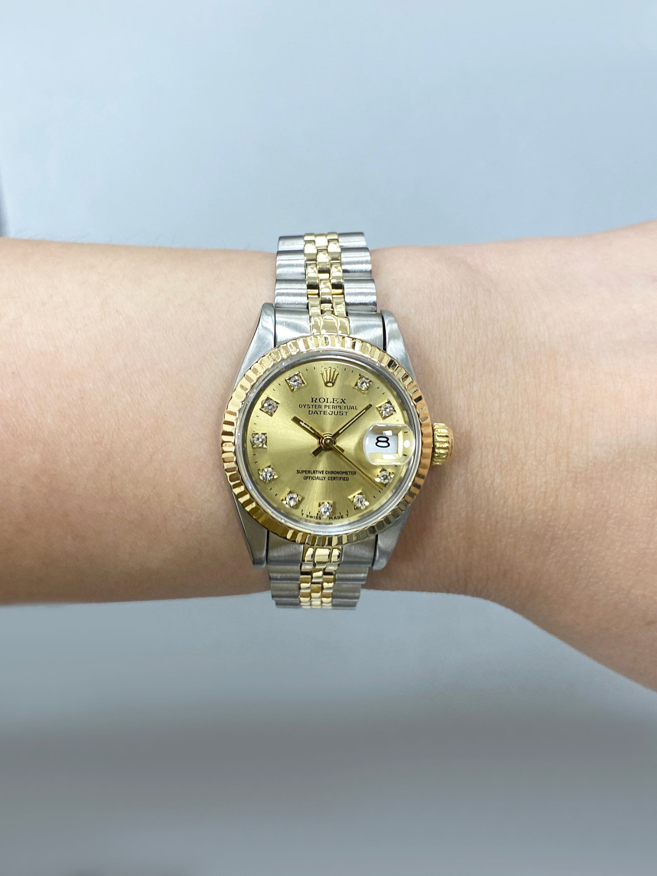 Rolex Datejust 69173 Diamond Champagne Dial Ladies Watch – Phigora