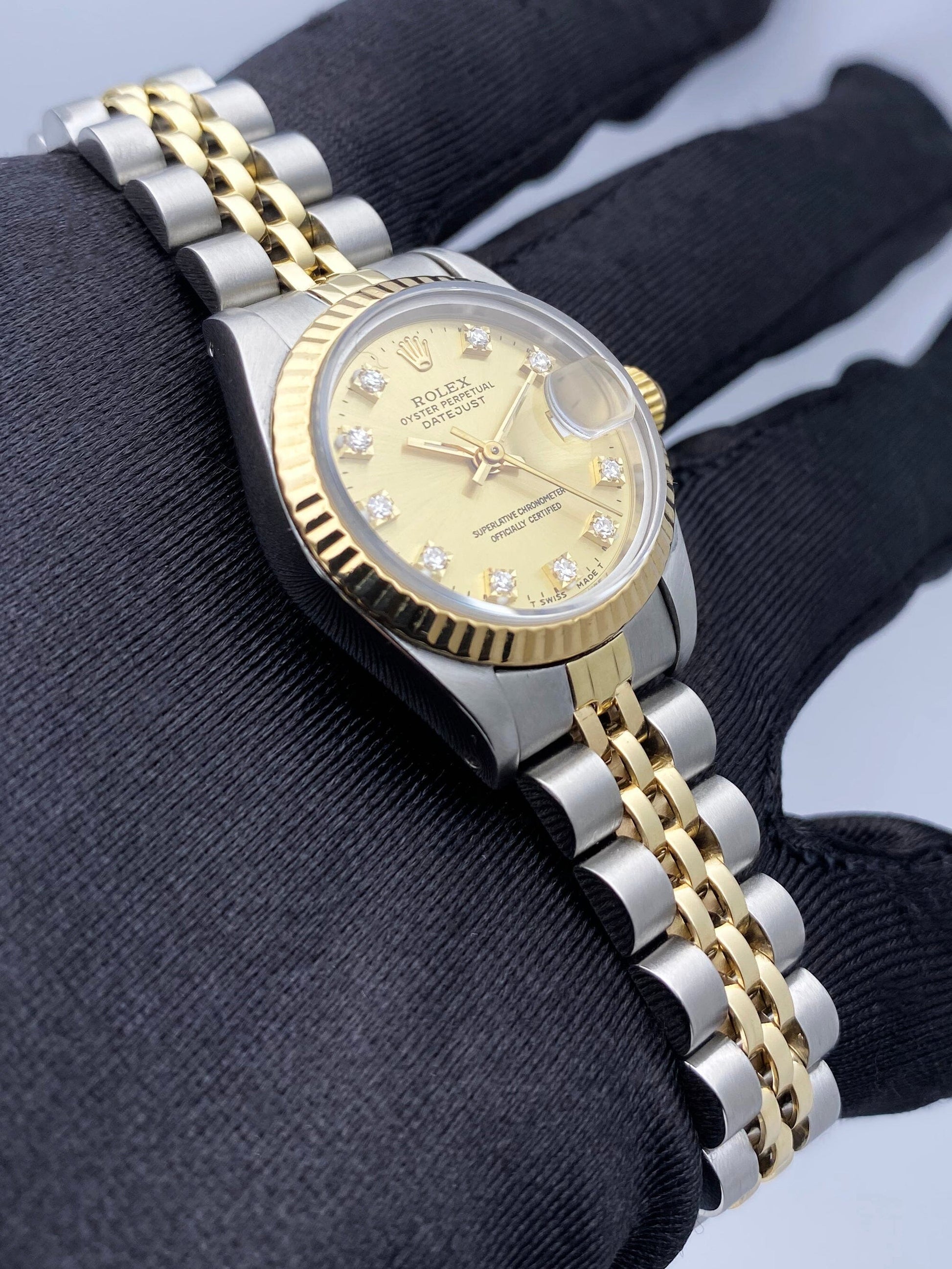 Rolex Datejust 69173 Diamond Champagne Dial Ladies Watch