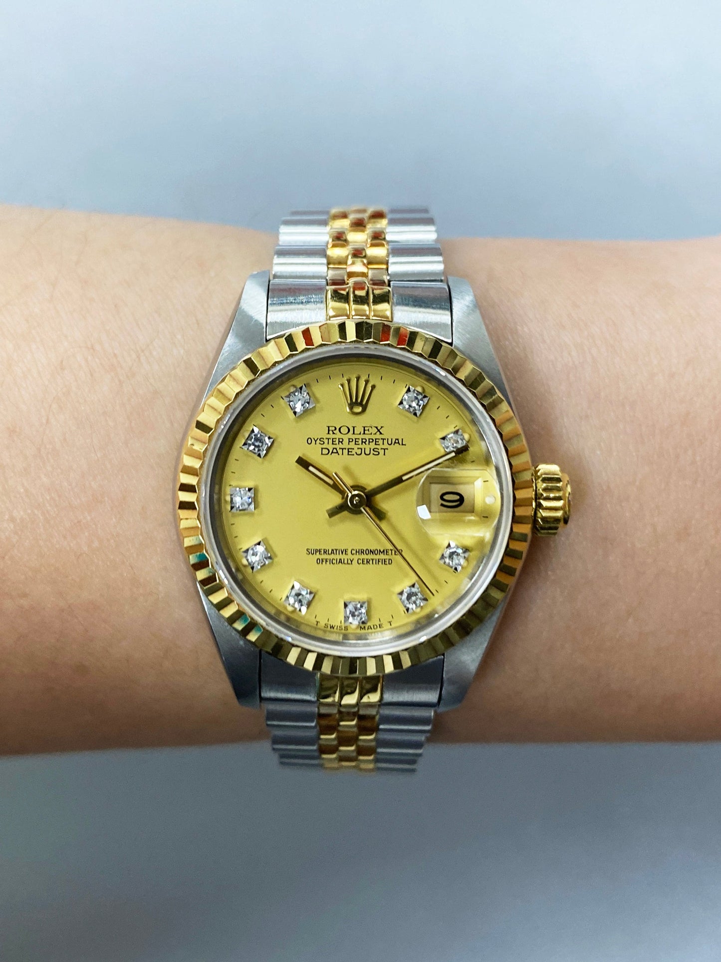 Rolex Datejust 69173 Diamond Dial Ladies Watch