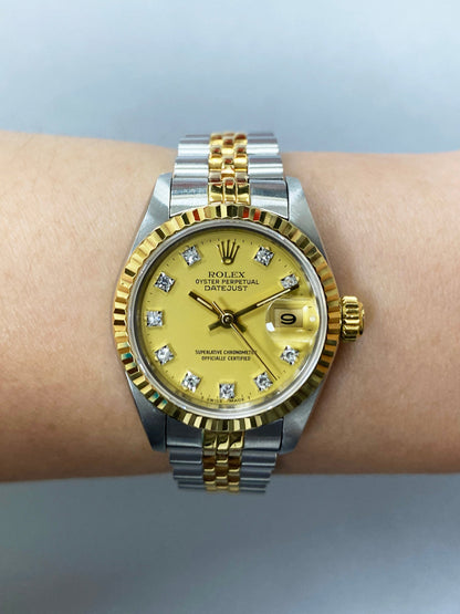 Rolex Datejust 69173 Diamond Dial Ladies Watch