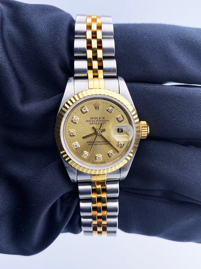 Rolex Datejust 69173 Diamond Dial Ladies Watch