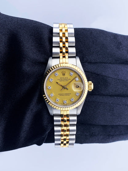 Rolex Datejust 69173 Diamond Dial Ladies Watch