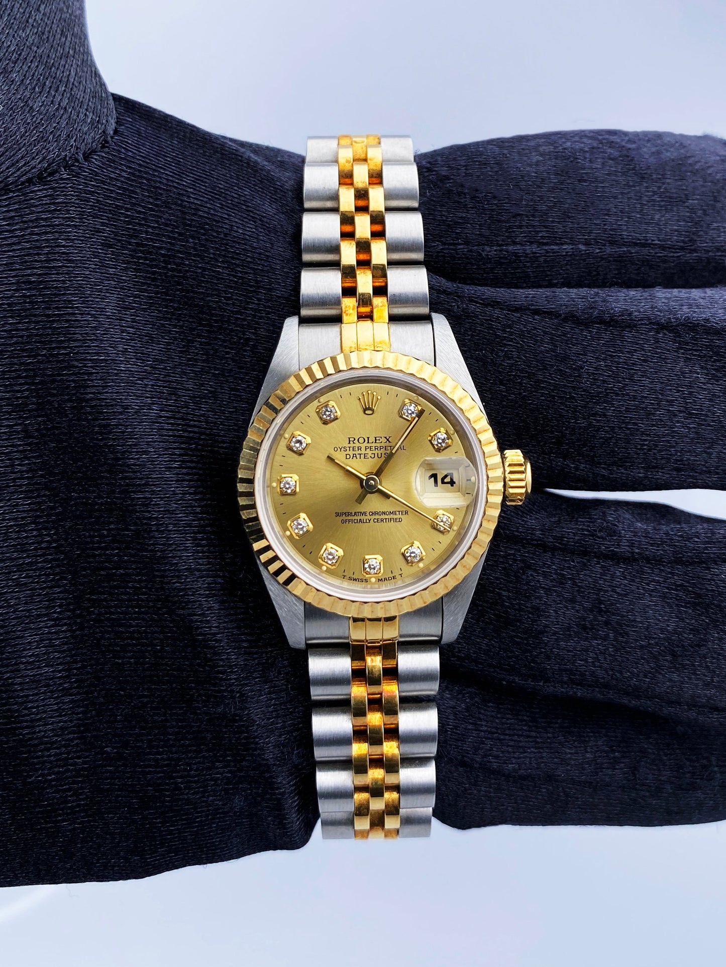 Rolex Datejust 69173 Diamond Dial Ladies Watch Box & Papers - Virtual