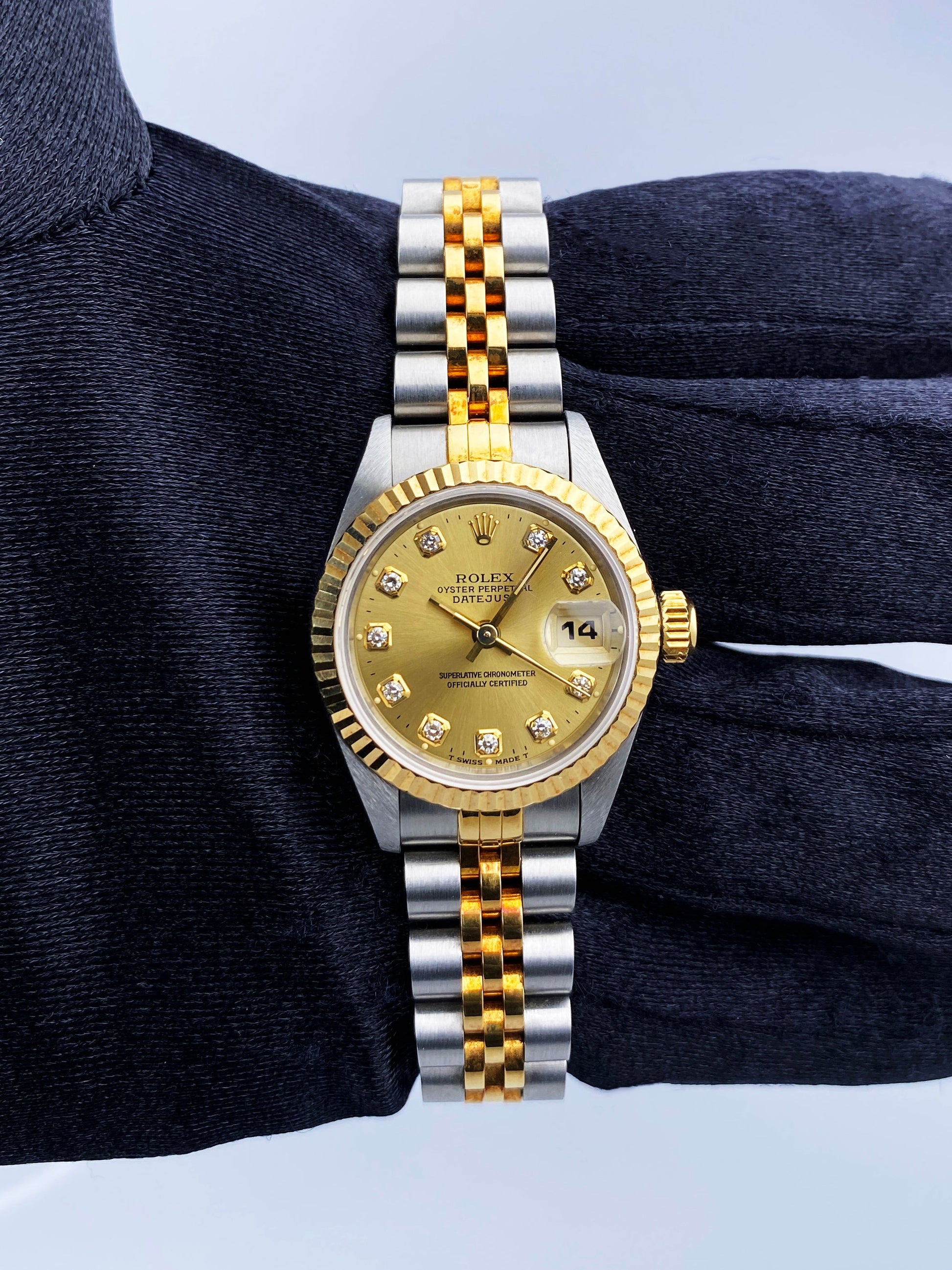 Rolex Datejust 69173 Diamond Dial Ladies Watch Box & Papers - Virtual
