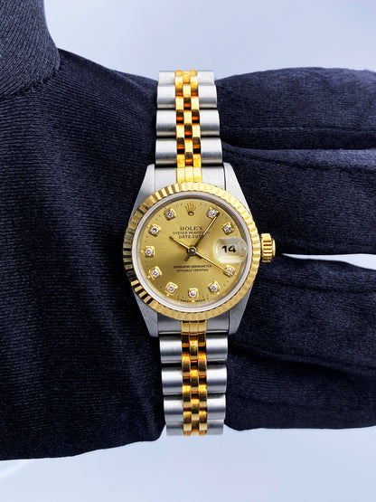 Rolex Datejust 69173 Diamond Dial Ladies Watch Box & Papers - Virtual