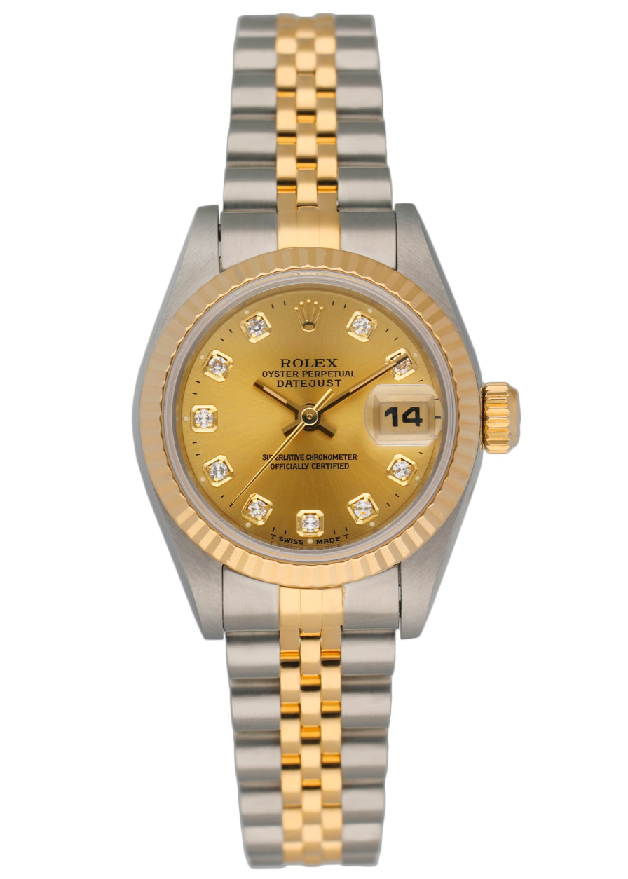 Rolex Datejust 69173 Diamond Dial Ladies Watch Box & Papers - Virtual