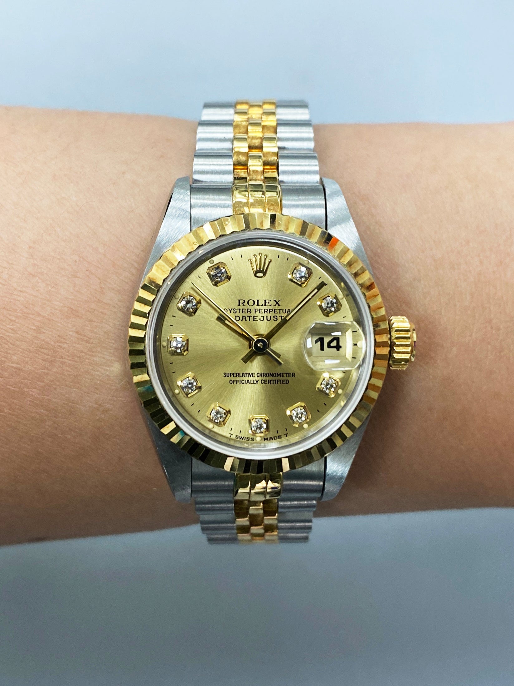 Rolex Datejust 69173 Diamond Dial Ladies Watch Box & Papers - Virtual