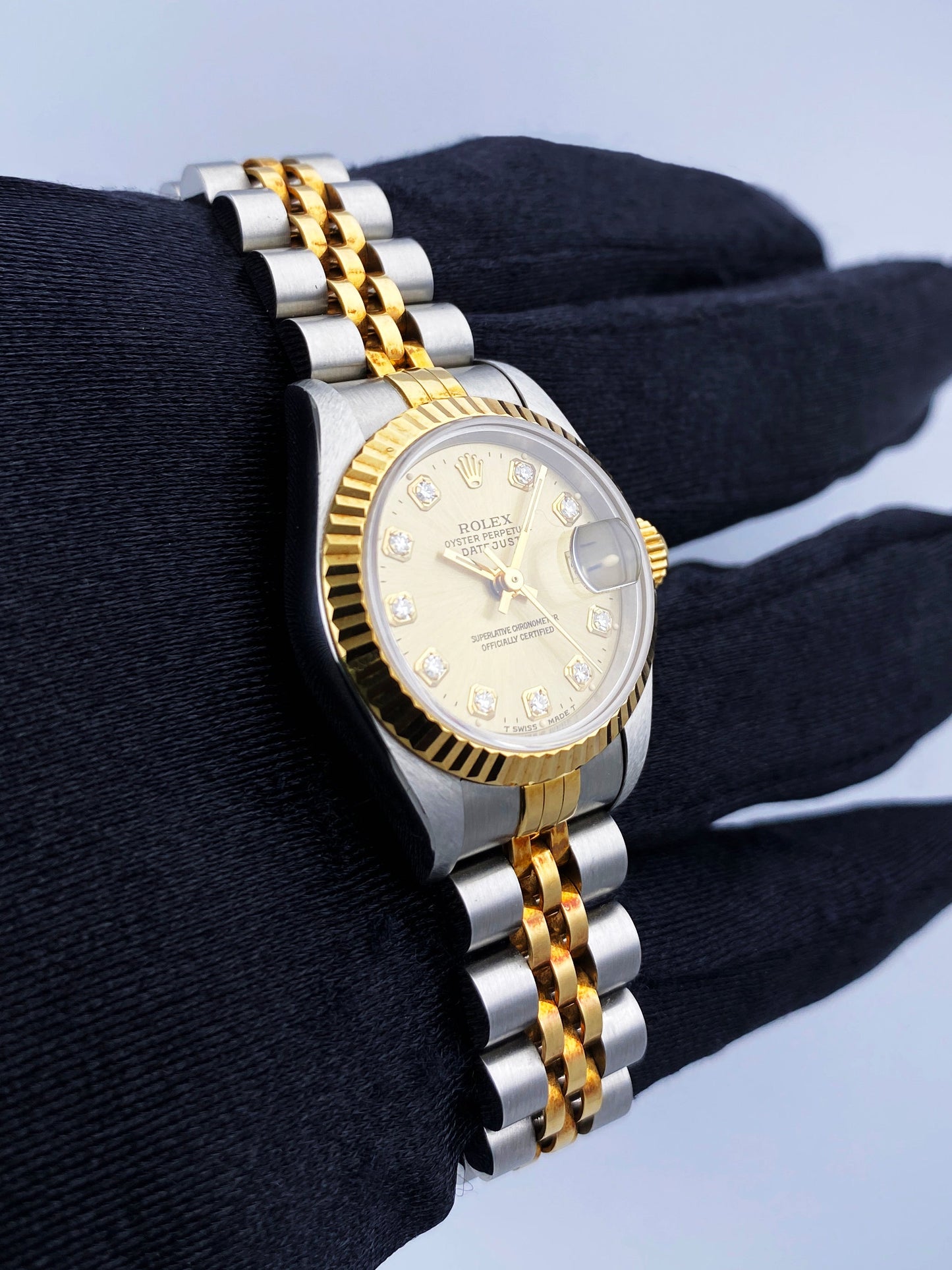 Rolex Datejust 69173 Diamond Dial Ladies Watch Box & Papers - Virtual