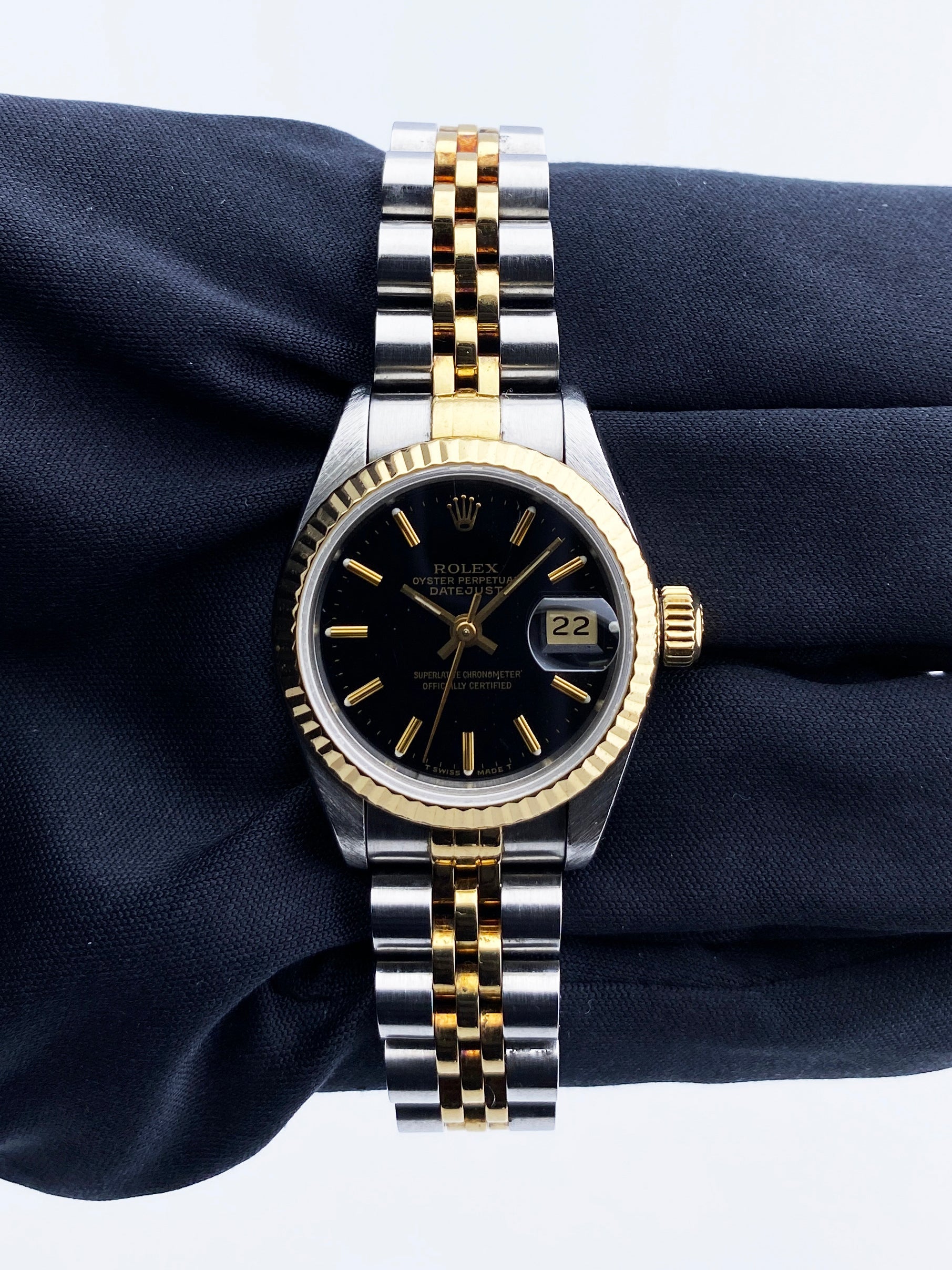 Rolex Datejust 69173 Black Dial Ladies Watch Box & Papers - Wristwatch