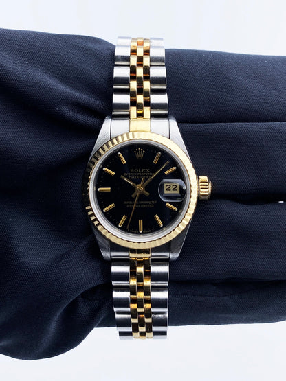 Rolex Datejust 69173 Black Dial Ladies Watch Box & Papers - Wristwatch