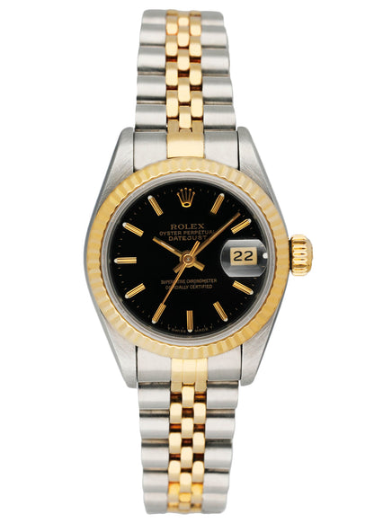 Rolex Datejust 69173 Black Dial Ladies Watch Box & Papers - Wristwatch