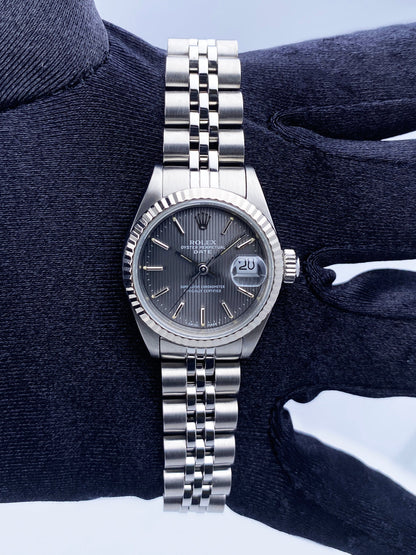 Rolex Datejust 69174 Grey Linen Dial Ladies Watch - Virtual