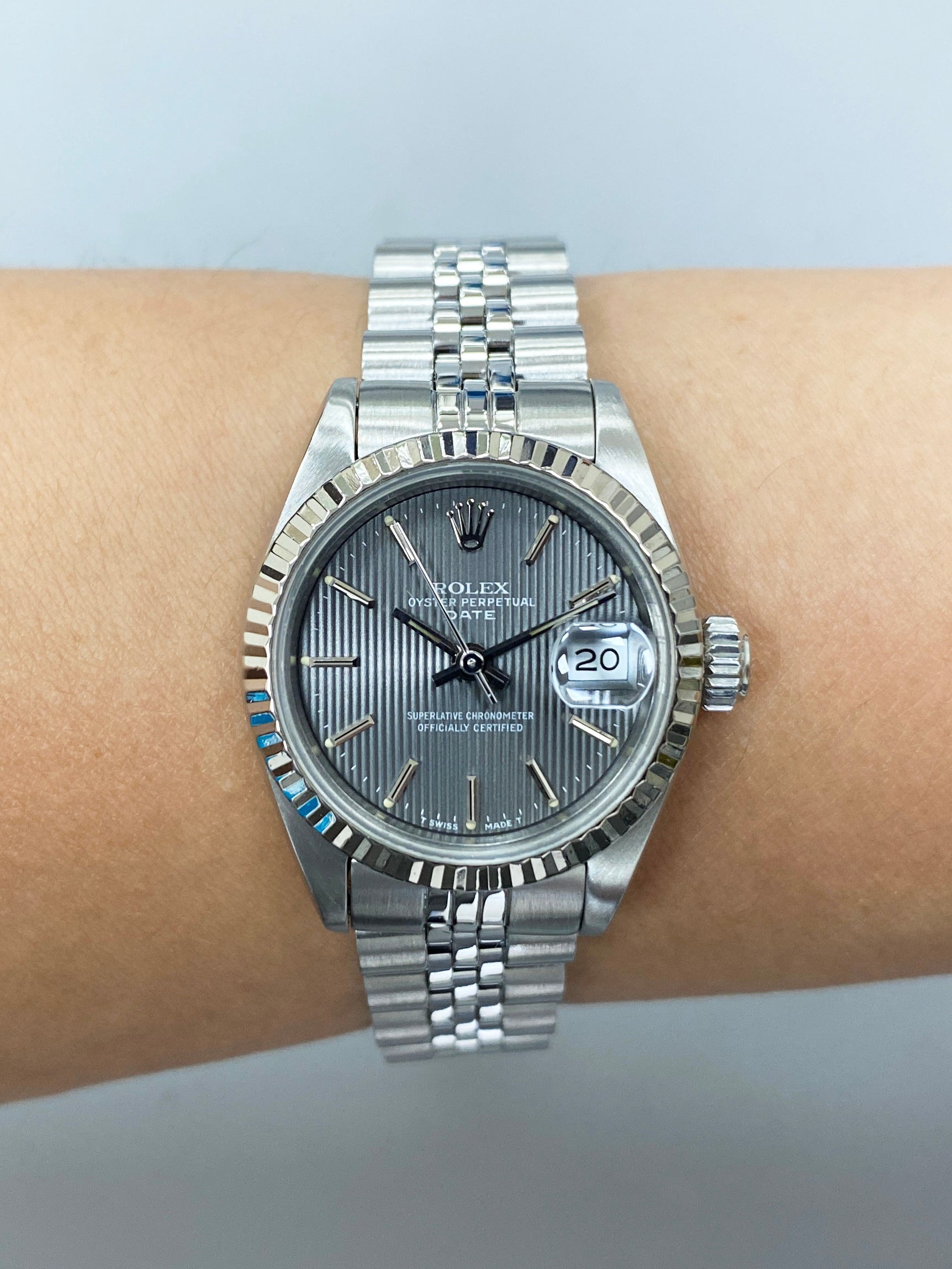 Rolex Datejust 69174 Grey Linen Dial Ladies Watch - Virtual