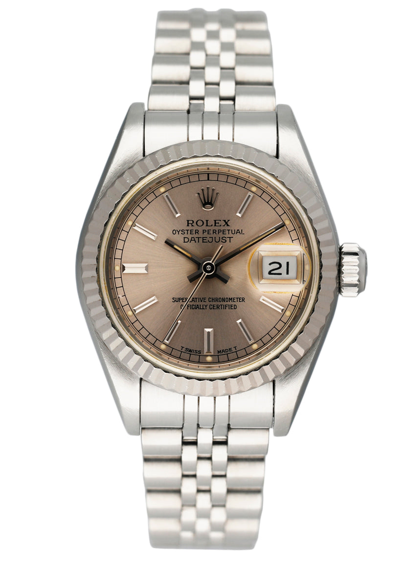Rolex Datejust 69174 Sliver Dial Ladies Watch Box & Papers - v