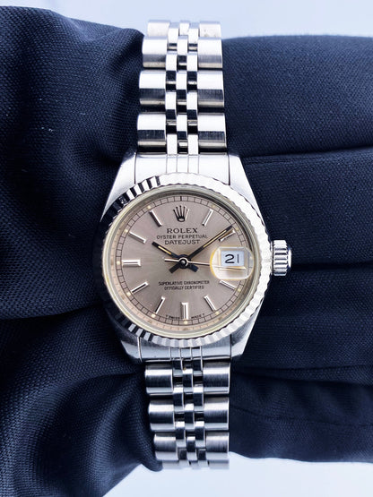 Rolex Datejust 69174 Sliver Dial Ladies Watch Box & Papers - v