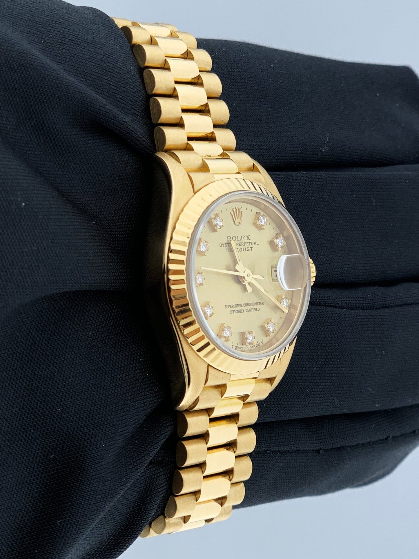 Rolex Datejust 69178 18K Yellow Gold Diamond Dial Ladies Watch - Virtual