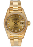 Rolex Datejust 69178 18K Yellow Gold Diamond Dial Ladies Watch - Virtual