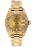 Rolex Datejust 69178 18K Yellow Gold Diamond Dial Ladies Watch Box&Papers