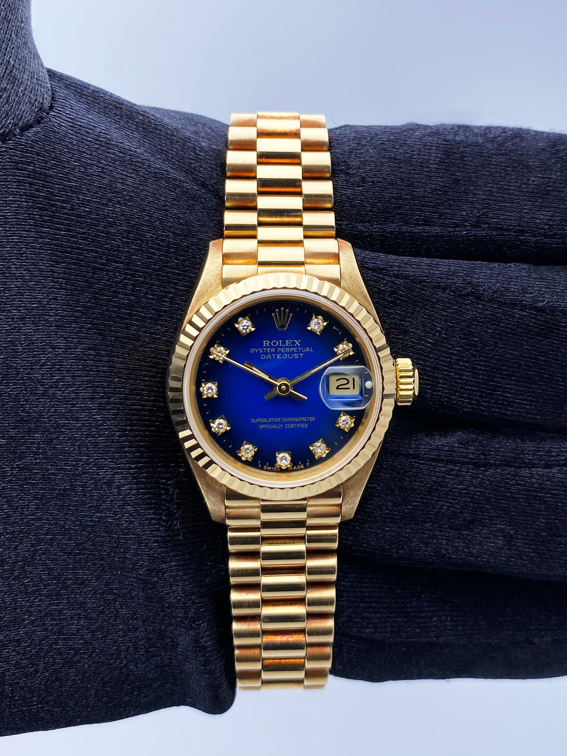 Rolex Datejust 69178 Blue Dial Ladies Watch Box Papers