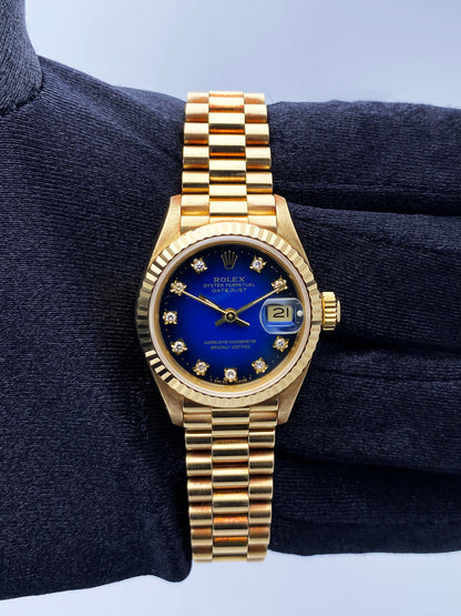Rolex Datejust 69178 Blue Dial Ladies Watch Box Papers