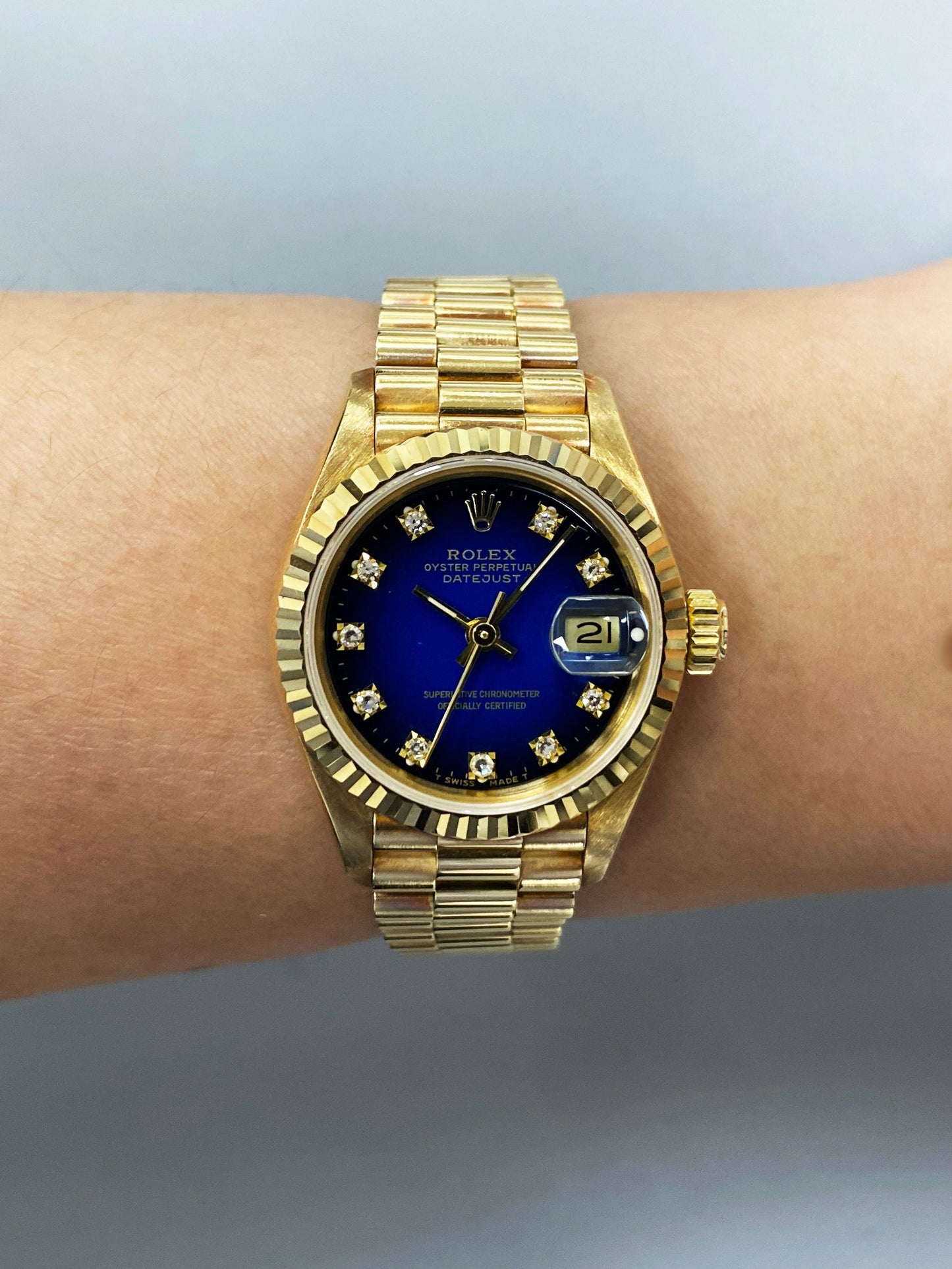 Rolex Datejust 69178 Blue Dial Ladies Watch Box Papers
