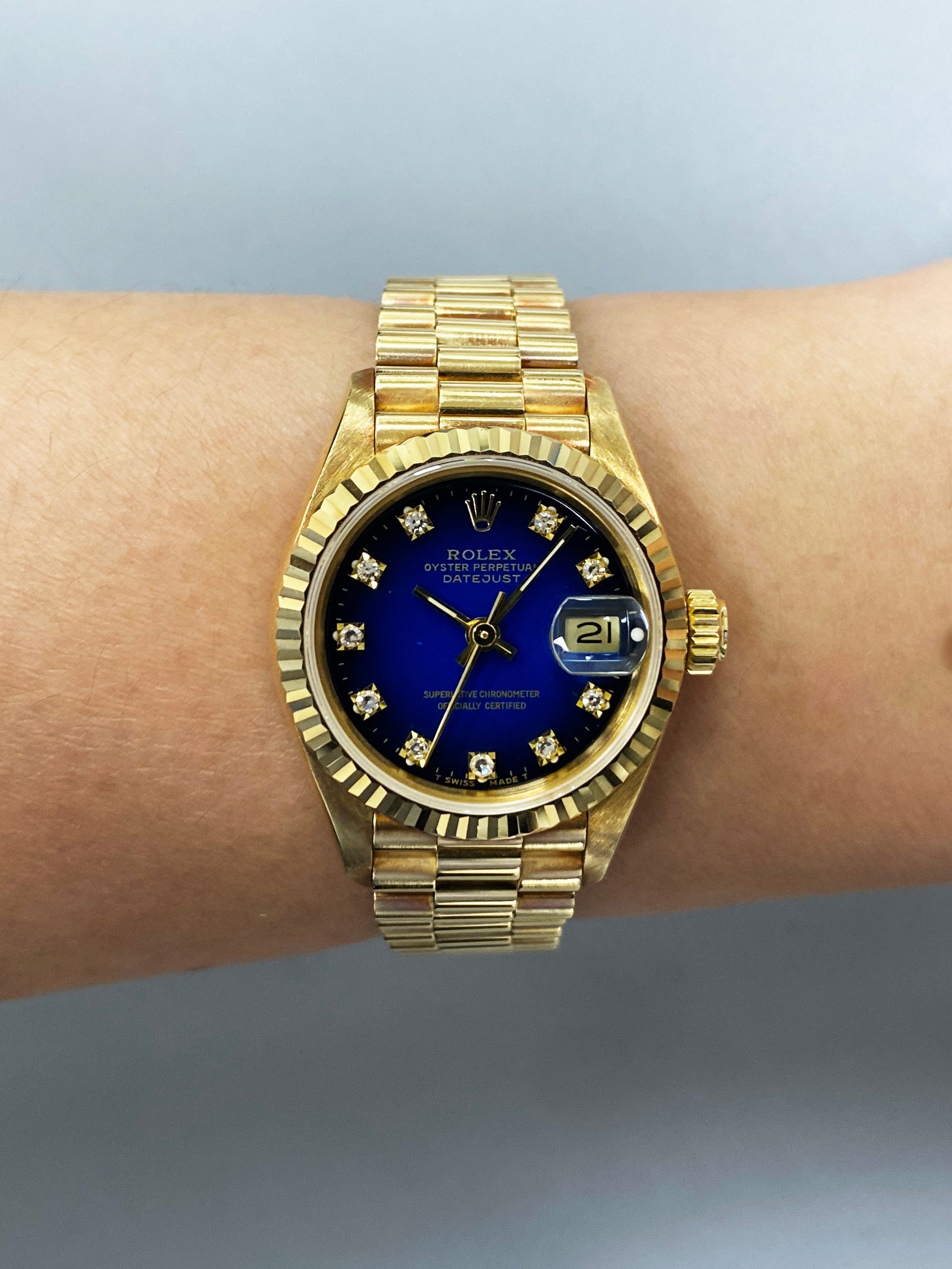 Rolex Datejust 69178 Blue Dial Ladies Watch Box Papers