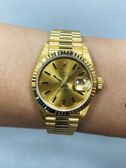 Rolex Datejust 69178 Champagne Dial Ladies Watch Box Papers - Virtual