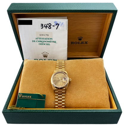 Rolex Datejust 69178 Champagne Dial Ladies Watch Box Papers - Virtual