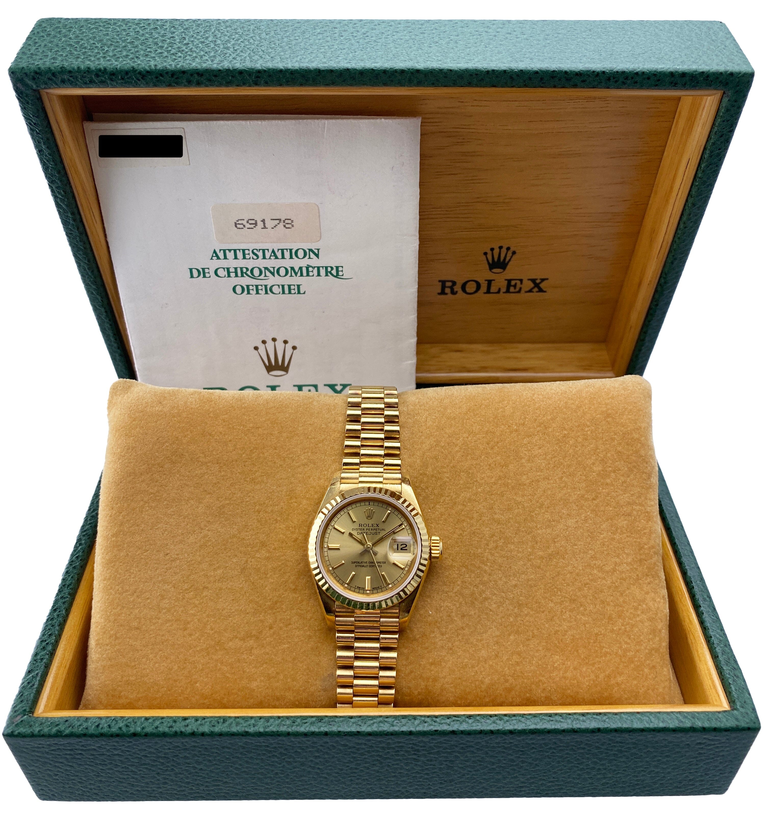 Rolex Datejust 69178 Champagne Dial Ladies Watch Box Papers – Phigora