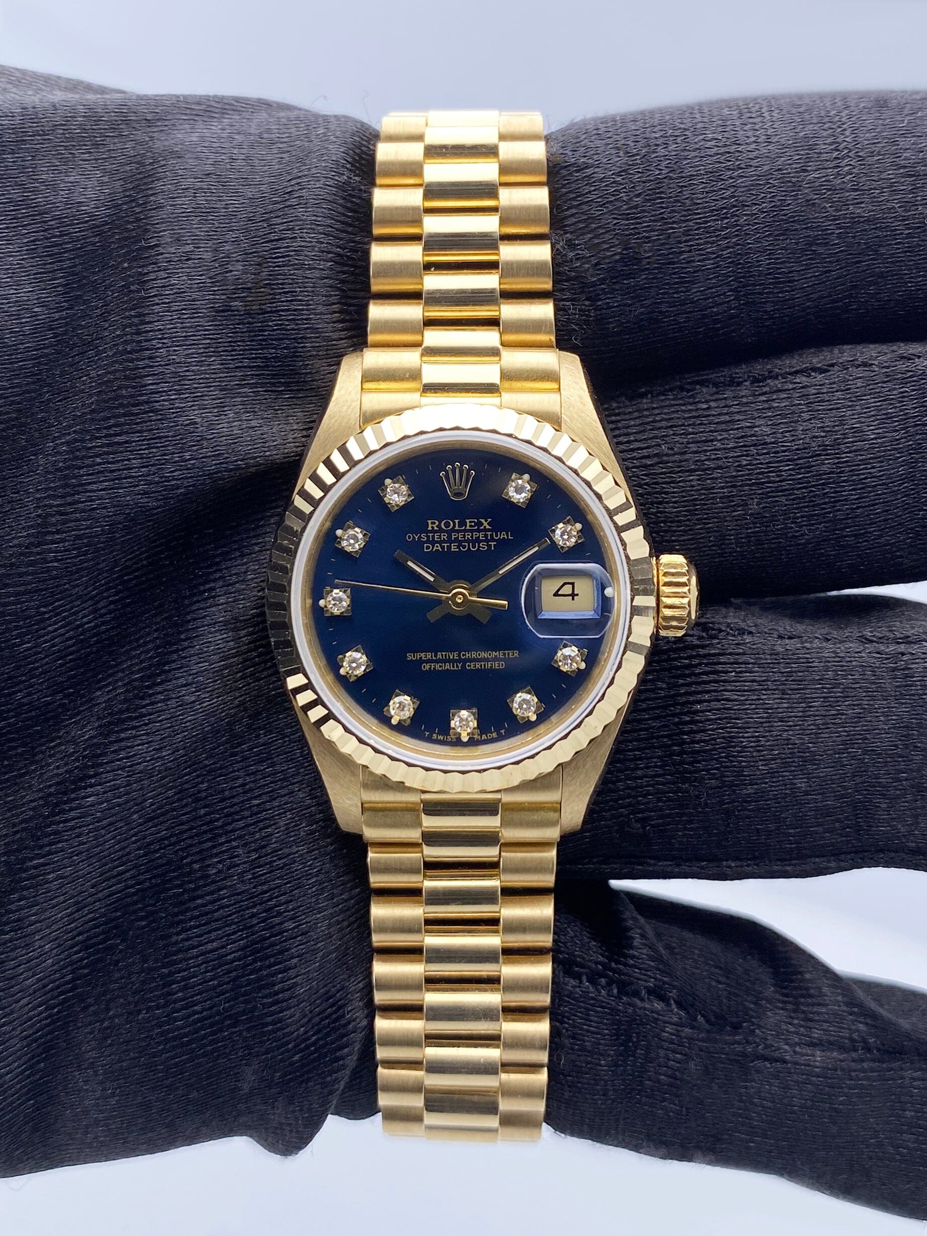 Rolex Datejust 69178 Diamond Blue Dial Ladies Watch Box Papers