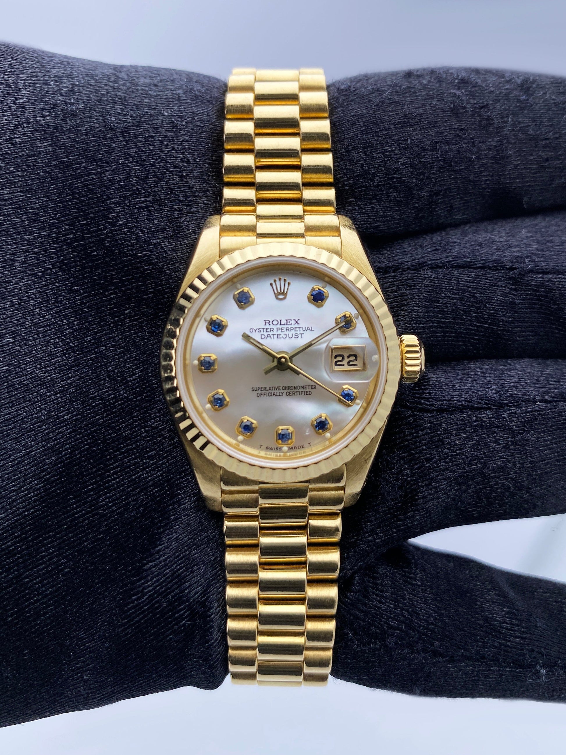 Rolex Datejust 69178 MOP Sapphire Dial Ladies Watch Box Papers - Watches