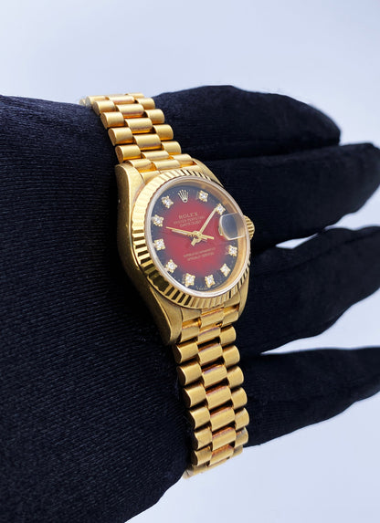 Rolex Datejust 69178 Red Dial Ladies Watch Box Papers - Virtual