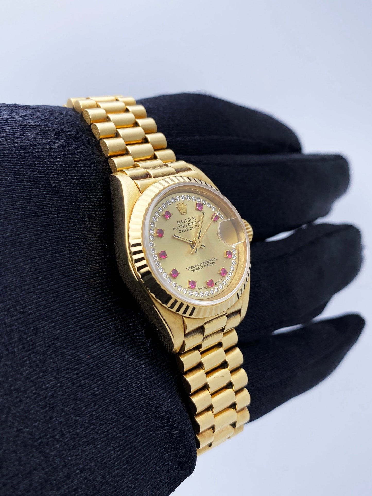Rolex Datejust 69178 Ruby Diamond Dial Ladies Watch Box Papers - Virtual
