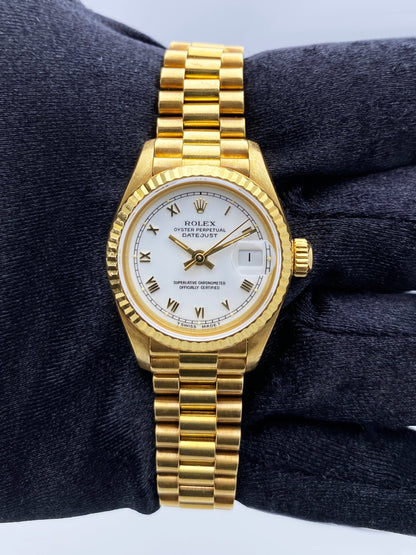 Rolex Datejust 69178 White Dial 18K Yellow Gold Ladies Watch Box Papers