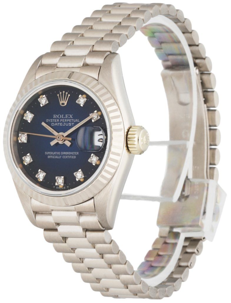 Rolex Datejust 69179 White Gold With Diamond Index Ladies Watch