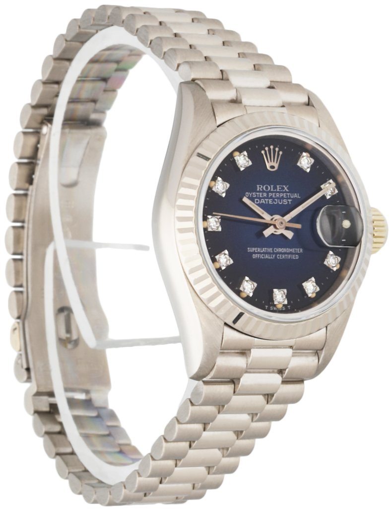 Rolex Datejust 69179 White Gold With Diamond Index Ladies Watch