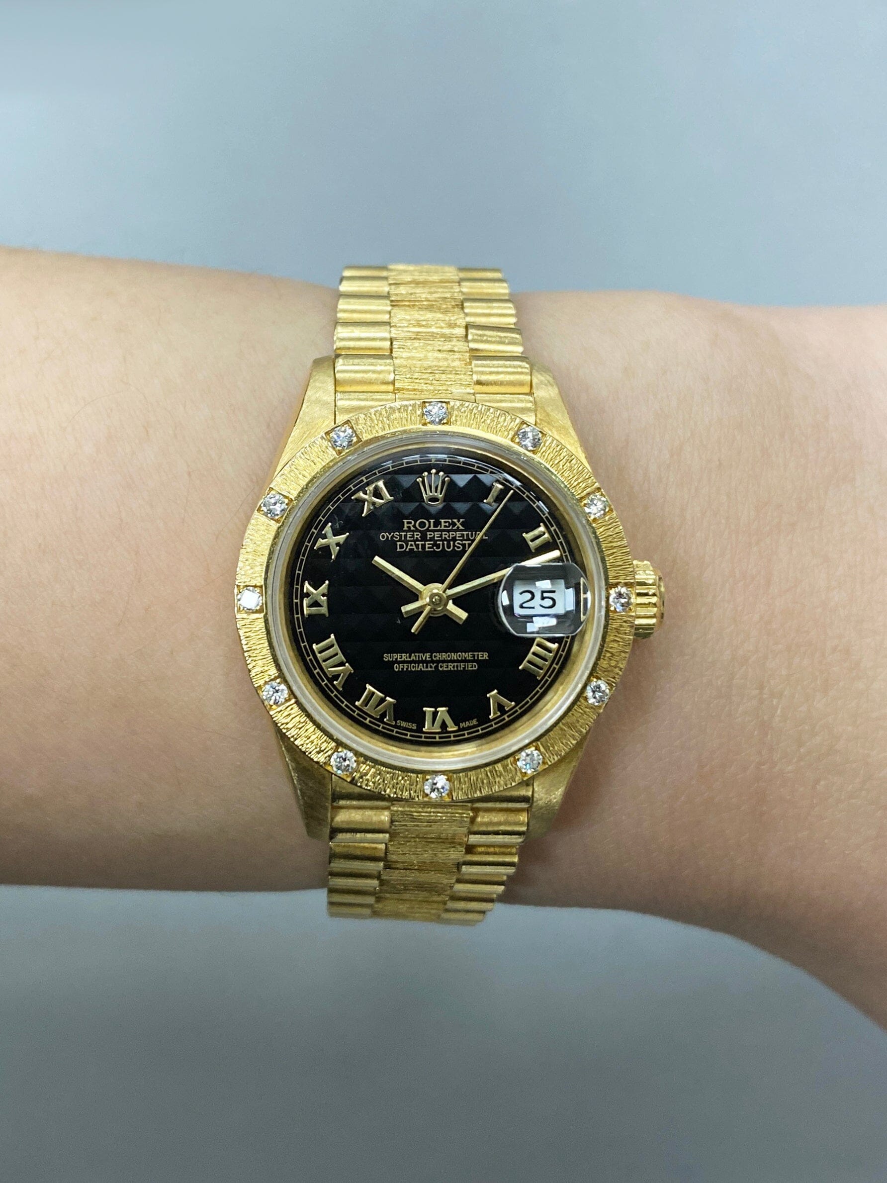 Rolex Datejust 69288 Diamond Black Pyramid Dial Ladies Watch – Phigora