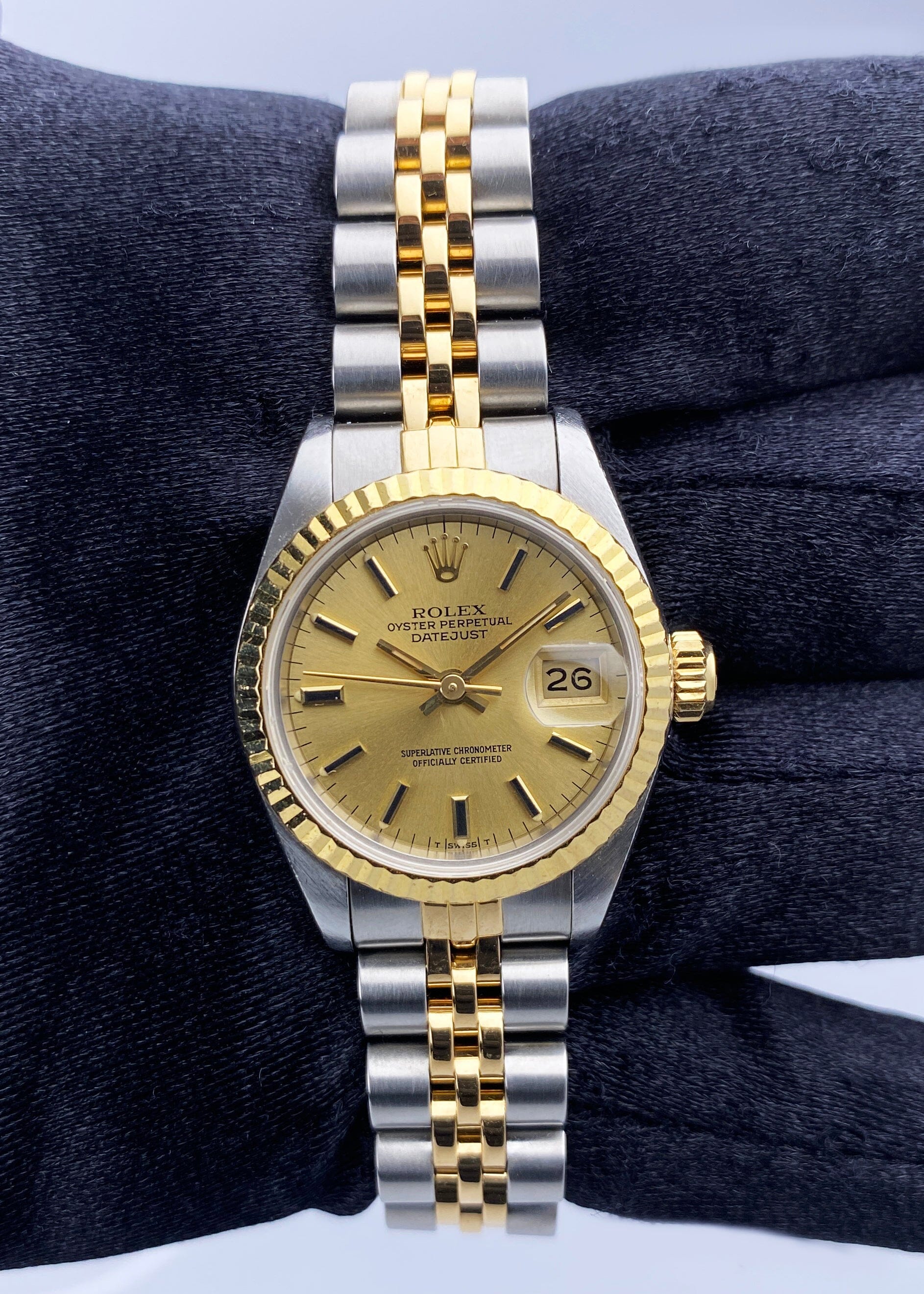 Rolex Datejust 69173 Blue Anniversary Dial Ladies Watch Box Papers - Watches