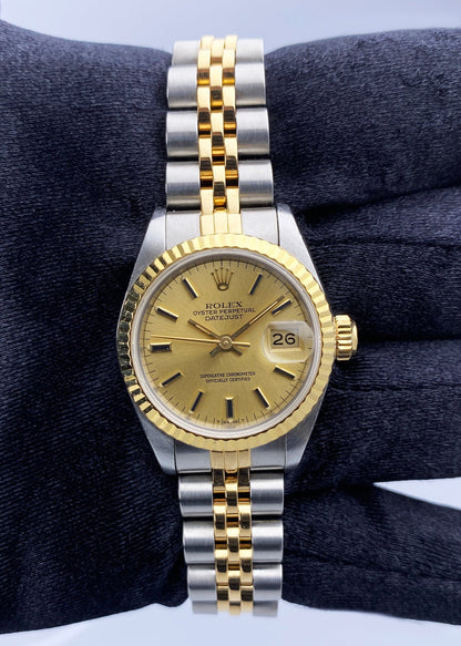Rolex Datejust 69173 Blue Anniversary Dial Ladies Watch Box Papers - Watches