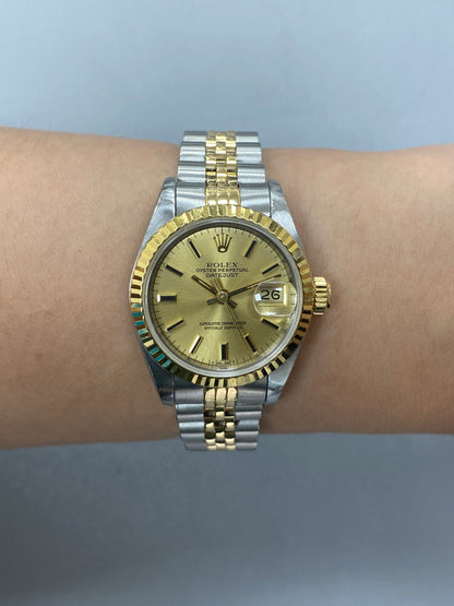 Rolex Datejust 69173 Blue Anniversary Dial Ladies Watch Box Papers - Watches