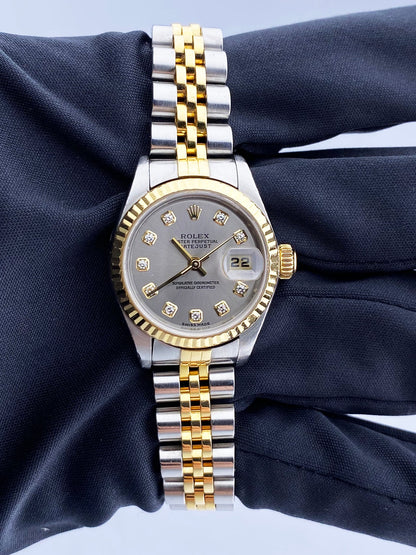 Rolex Datejust 79173 Diamond Silver Dial Ladies Watch Box & Papers - Wristwatch